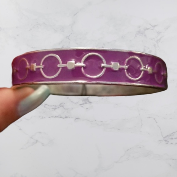 Mossimo bracelet bangle purple chain silver cuff - Picture 1 of 2